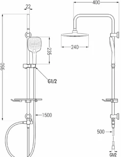 Mexen T17 Kolumna Prysznicowa, Chrom/biała - 798171793-02