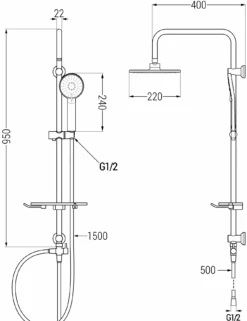 Mexen T40 Kolumna Prysznicowa, Złota - 798404093-50