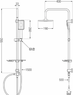Mexen T54 Kolumna Prysznicowa, Biała/chrom - 798545493-21