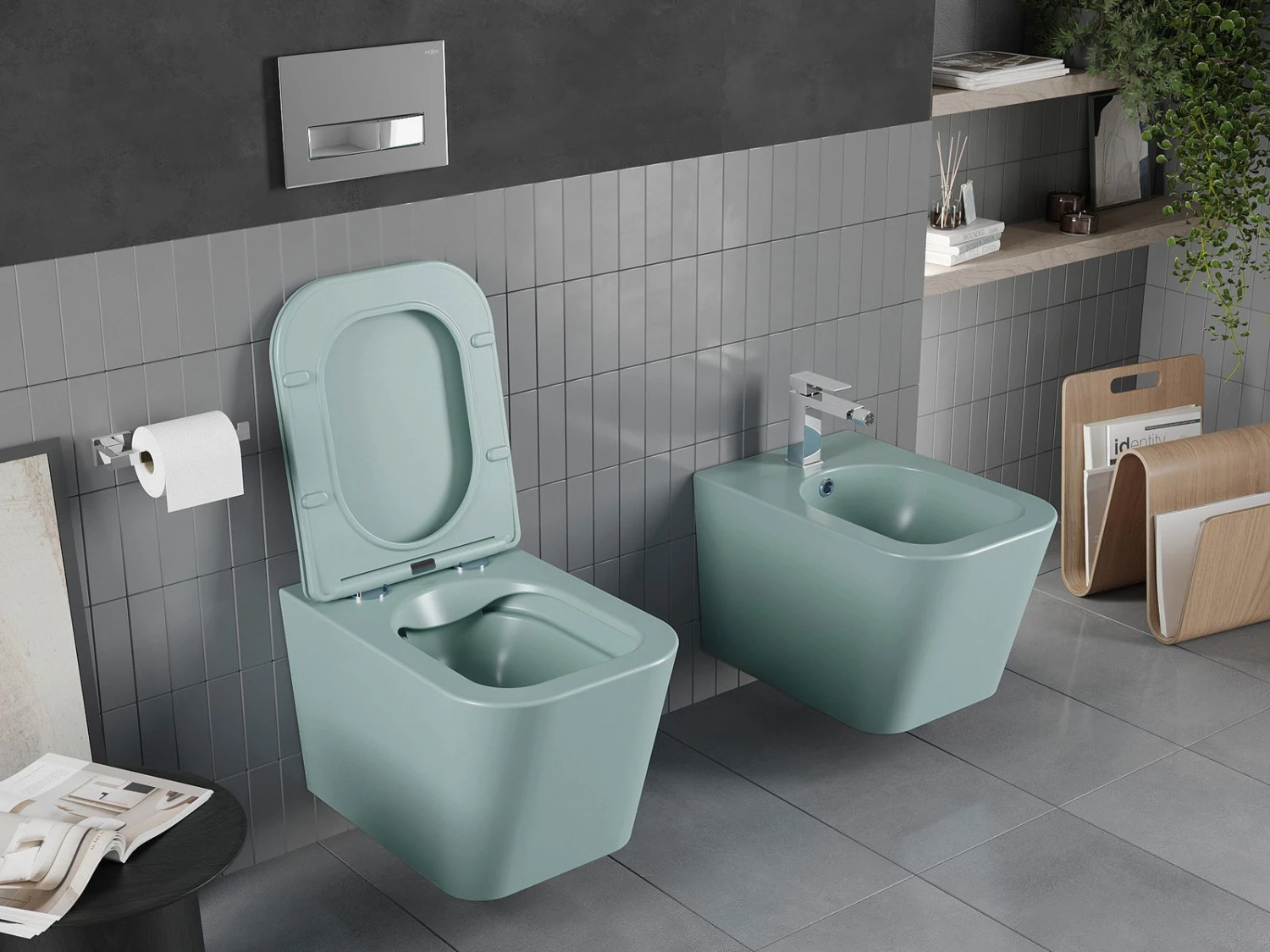 Mexen Teo Miska Wc Rimless Z Deską Wolnoopadającą Slim, Duroplast, Zielona Jasna Mat - 30854048 2 Mexen Teo Miska Wc Rimless Z Deską Wolnoopadającą Slim, Duroplast, Zielona Jasna Mat - 30854048 - obrazek 2