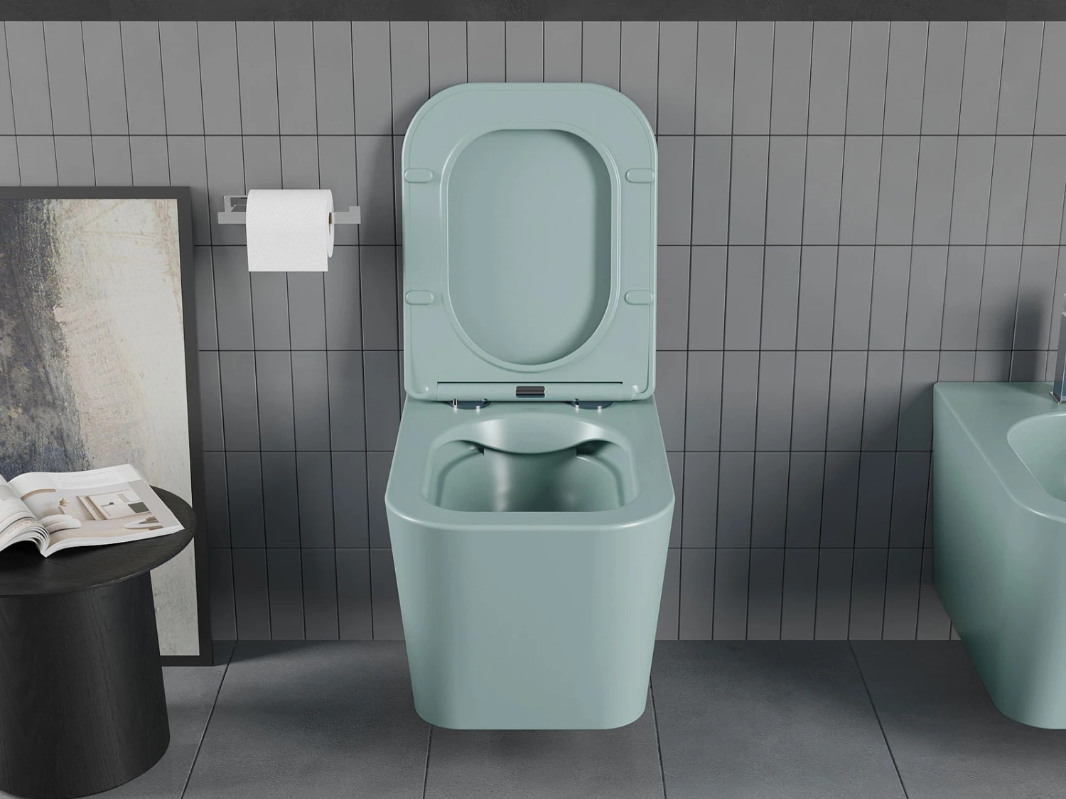 Mexen Teo Miska Wc Rimless Z Deską Wolnoopadającą Slim, Duroplast, Zielona Jasna Mat - 30854048 3 Mexen Teo Miska Wc Rimless Z Deską Wolnoopadającą Slim, Duroplast, Zielona Jasna Mat - 30854048 - obrazek 3