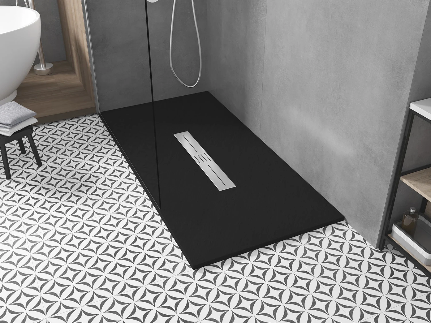 Mexen Toro Brodzik Prostokątny SMC 160 X 70 Cm, Czarny - 43707016 5 Mexen Toro Brodzik Prostokątny SMC 160 X 70 Cm, Czarny - 43707016 - obrazek 5