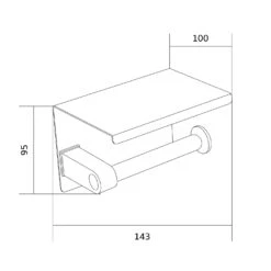 Mexen Uchwyt Na Papier Z Półką, Chrom - 701197-00