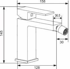Mexen Uno Bateria Bidetowa Czarna - 71420-70