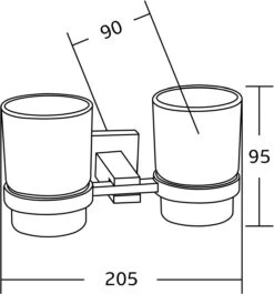 Mexen Vane Podwójny Kubek Na Szczoteczki, Czarny - 7020952-70