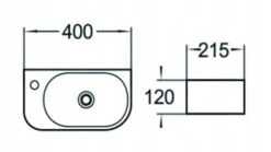 Mexen Viera Umywalka Nablatowa Prawa 40 X 21 Cm, Biała -21274000R