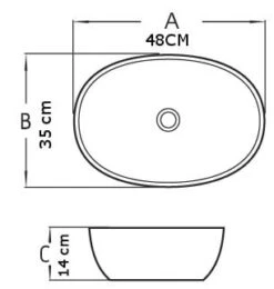 Mexen Viki Umywalka Nablatowa 48 X 35 Cm, Szara Ciemna Mat - 21054871