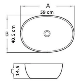 Mexen Viki Umywalka Nablatowa 59 X 40 Cm, Czarna - 21056070