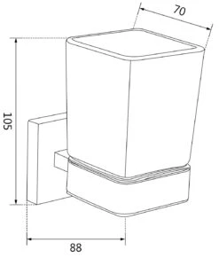 Mexen Vox Kubek Na Szczoteczki, Chrom - 707038-00