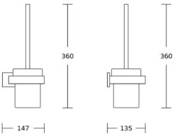 Mexen Vox Szczotka Toaletowa, Czarna - 707050-70