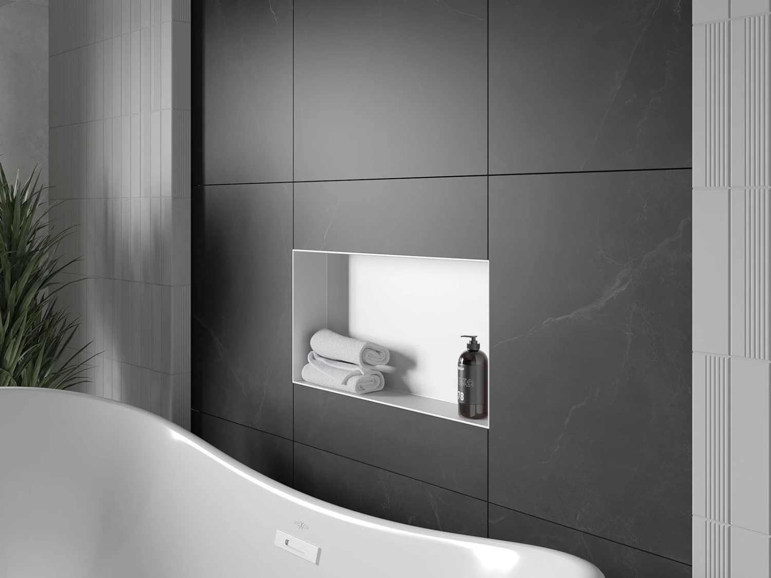 Mexen X-Wall-NR Półka Wnękowa Bez Kołnierza 60 X 30 Cm, Biała - 1921603010 1 Mexen X-Wall-NR Półka Wnękowa Bez Kołnierza 60 X 30 Cm, Biała - 1921603010