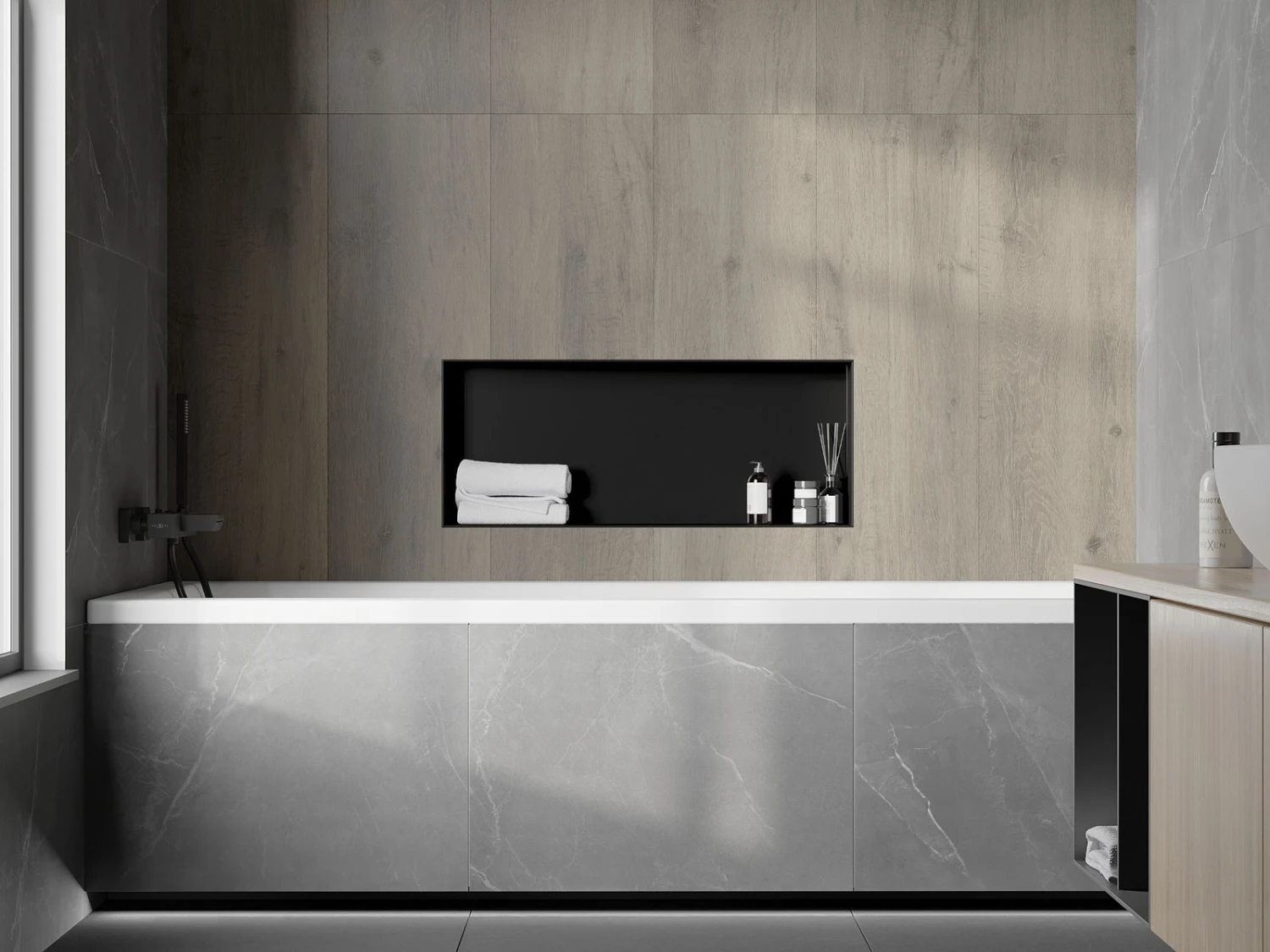 Mexen X-Wall-NR Półka Wnękowa Bez Kołnierza 75 X 30 Cm, Czarna - 1971753010 5 Mexen X-Wall-NR Półka Wnękowa Bez Kołnierza 75 X 30 Cm, Czarna - 1971753010 - obrazek 5