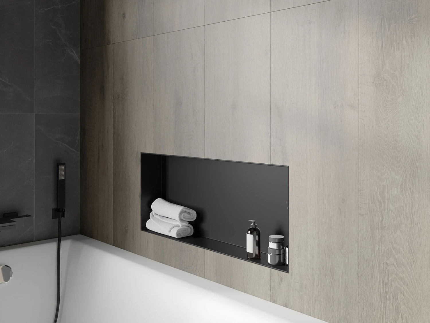 Mexen X-Wall-NR Półka Wnękowa Bez Kołnierza 75 X 30 Cm, Czarna - 1971753010 6 Mexen X-Wall-NR Półka Wnękowa Bez Kołnierza 75 X 30 Cm, Czarna - 1971753010 - obrazek 6