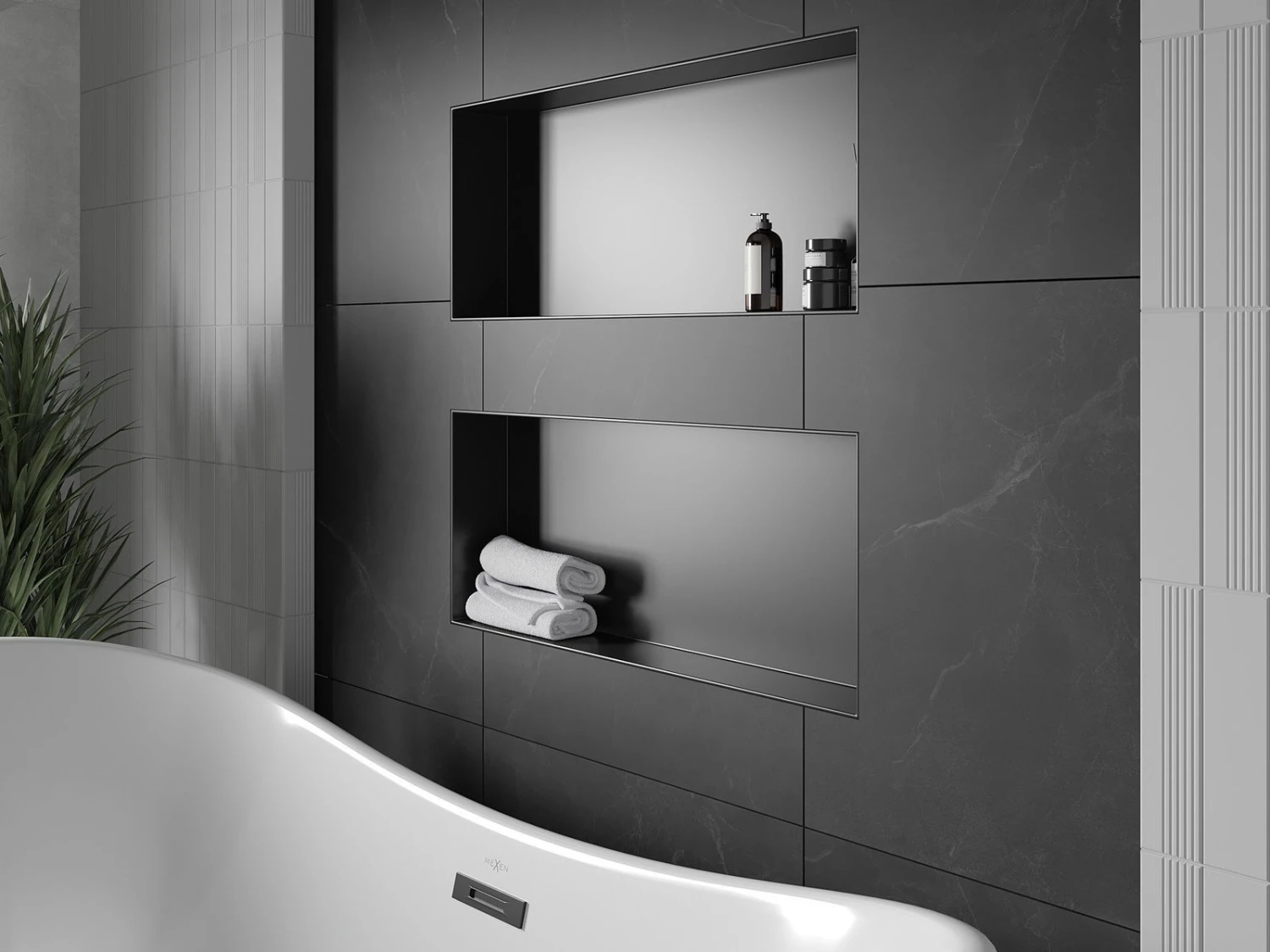 Mexen X-Wall-NR Półka Wnękowa Bez Kołnierza 75 X 30 Cm, Czarna - 1971753010 7 Mexen X-Wall-NR Półka Wnękowa Bez Kołnierza 75 X 30 Cm, Czarna - 1971753010 - obrazek 7
