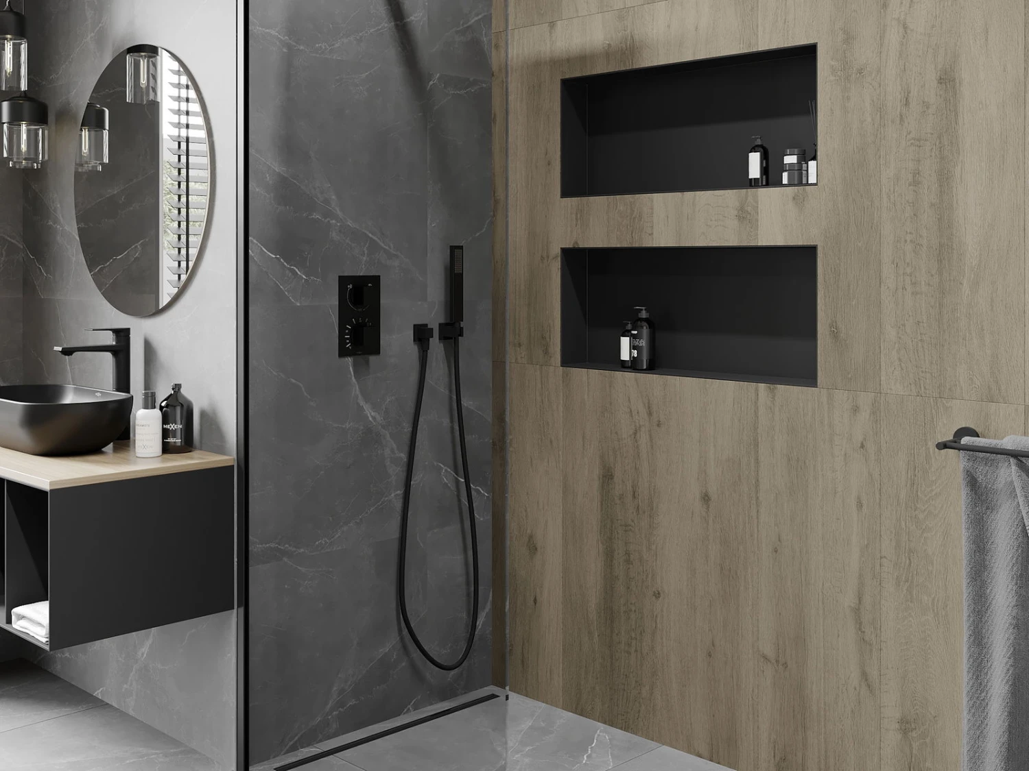 Mexen X-Wall-NR Półka Wnękowa Bez Kołnierza 75 X 30 Cm, Czarna - 1971753010 9 Mexen X-Wall-NR Półka Wnękowa Bez Kołnierza 75 X 30 Cm, Czarna - 1971753010 - obrazek 9