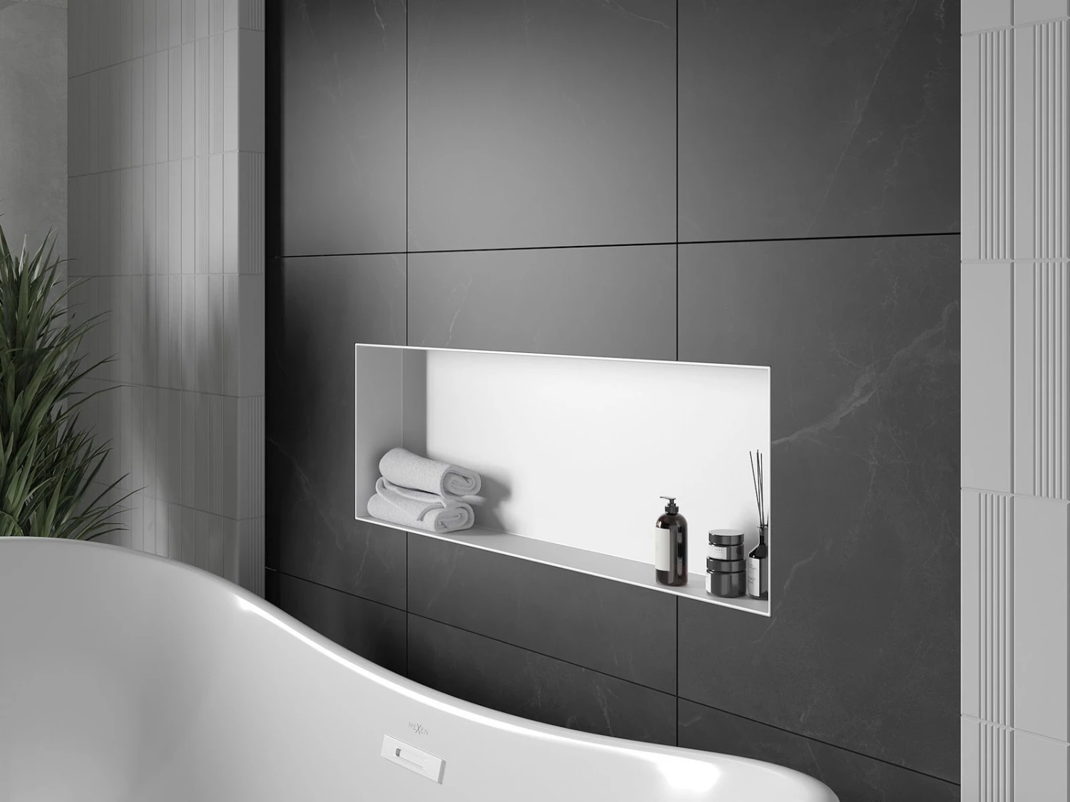 Mexen X-Wall-NR Półka Wnękowa Bez Kołnierza 90 X 30 Cm, Biała - 1921903010 1 Mexen X-Wall-NR Półka Wnękowa Bez Kołnierza 90 X 30 Cm, Biała - 1921903010