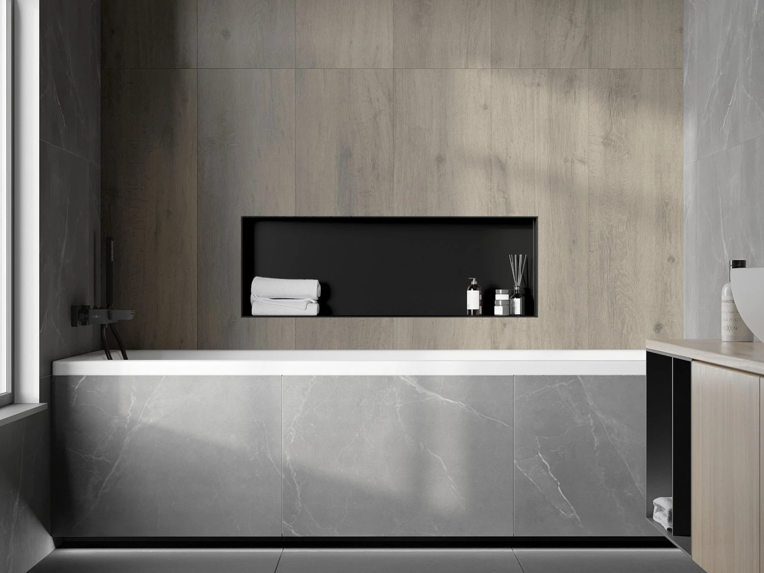Mexen X-Wall-NR Półka Wnękowa Bez Kołnierza 90 X 30 Cm, Czarna - 1971903010 5 Mexen X-Wall-NR Półka Wnękowa Bez Kołnierza 90 X 30 Cm, Czarna - 1971903010 - obrazek 5