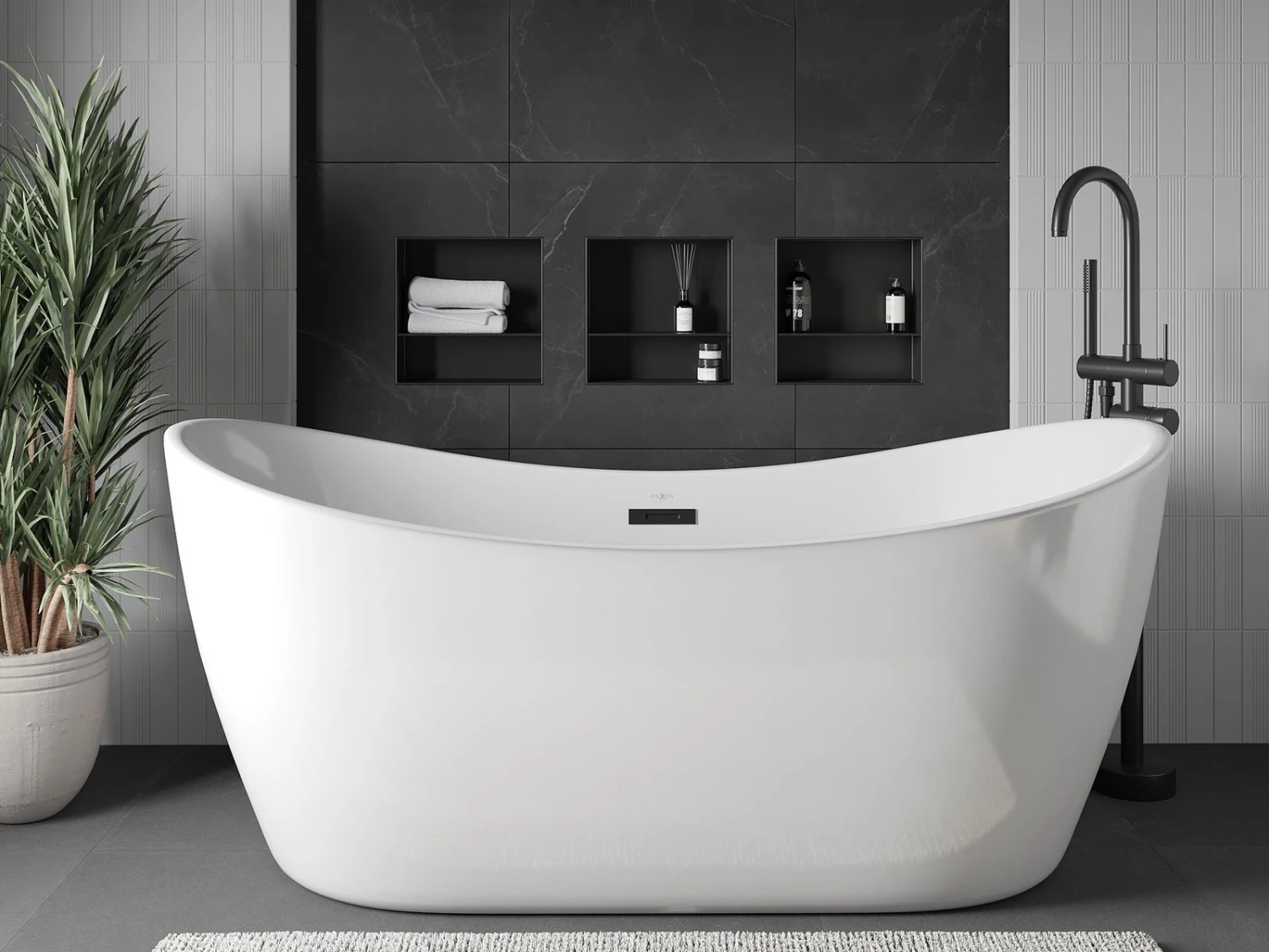 Mexen X-Wall-NR Półka Wnękowa Bez Kołnierza Z Półką 30 X 30 Cm, Czarna - 1971303010S 2 Mexen X-Wall-NR Półka Wnękowa Bez Kołnierza Z Półką 30 X 30 Cm, Czarna - 1971303010S - obrazek 2