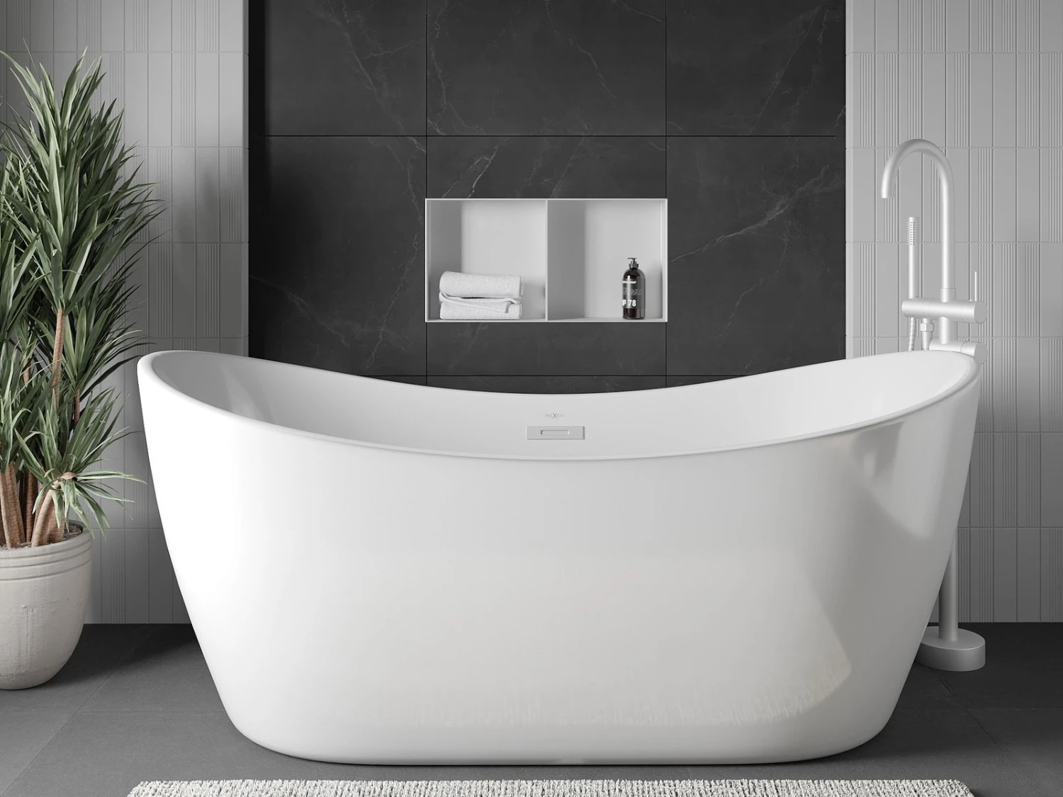 Mexen X-Wall-NR Półka Wnękowa Bez Kołnierza Z Półką 60 X 30 Cm, Biały - 1921603010S 2 Mexen X-Wall-NR Półka Wnękowa Bez Kołnierza Z Półką 60 X 30 Cm, Biały - 1921603010S - obrazek 2