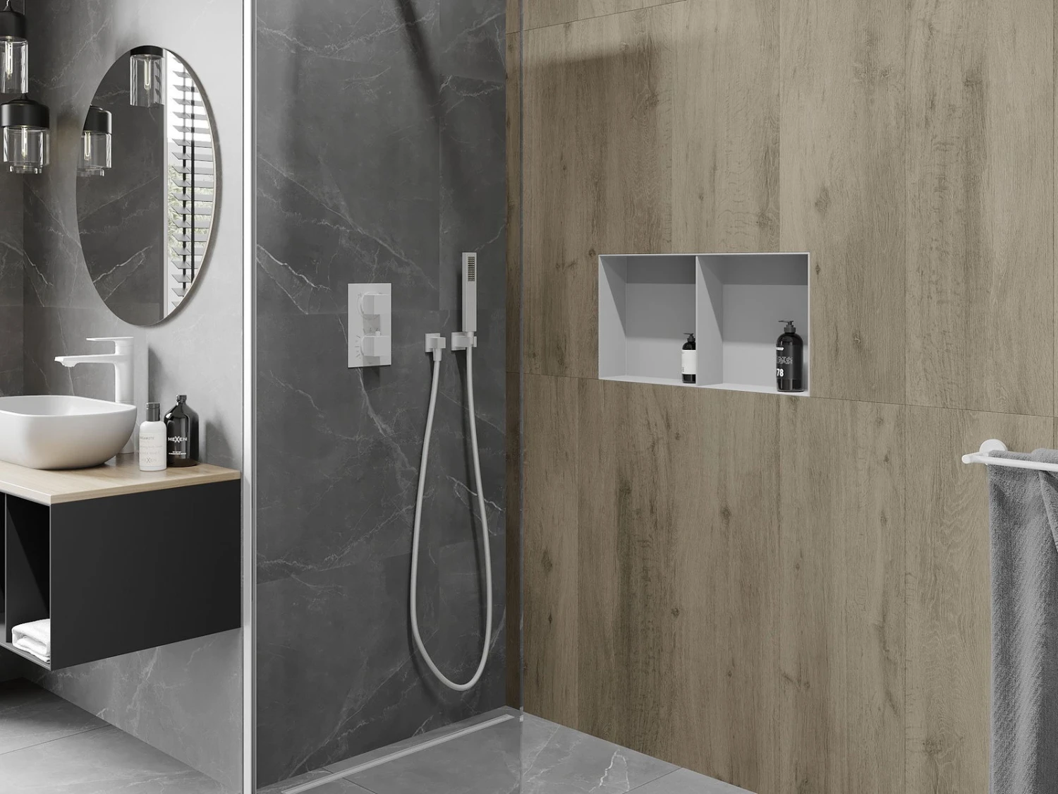 Mexen X-Wall-NR Półka Wnękowa Bez Kołnierza Z Półką 60 X 30 Cm, Biały - 1921603010S 4 Mexen X-Wall-NR Półka Wnękowa Bez Kołnierza Z Półką 60 X 30 Cm, Biały - 1921603010S - obrazek 4