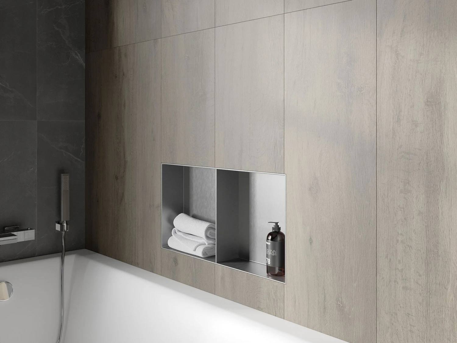 Mexen X-Wall-NR Półka Wnękowa Bez Kołnierza Z Półką 60 X 30 Cm, Inox - 1911603010S 7 Mexen X-Wall-NR Półka Wnękowa Bez Kołnierza Z Półką 60 X 30 Cm, Inox - 1911603010S - obrazek 7