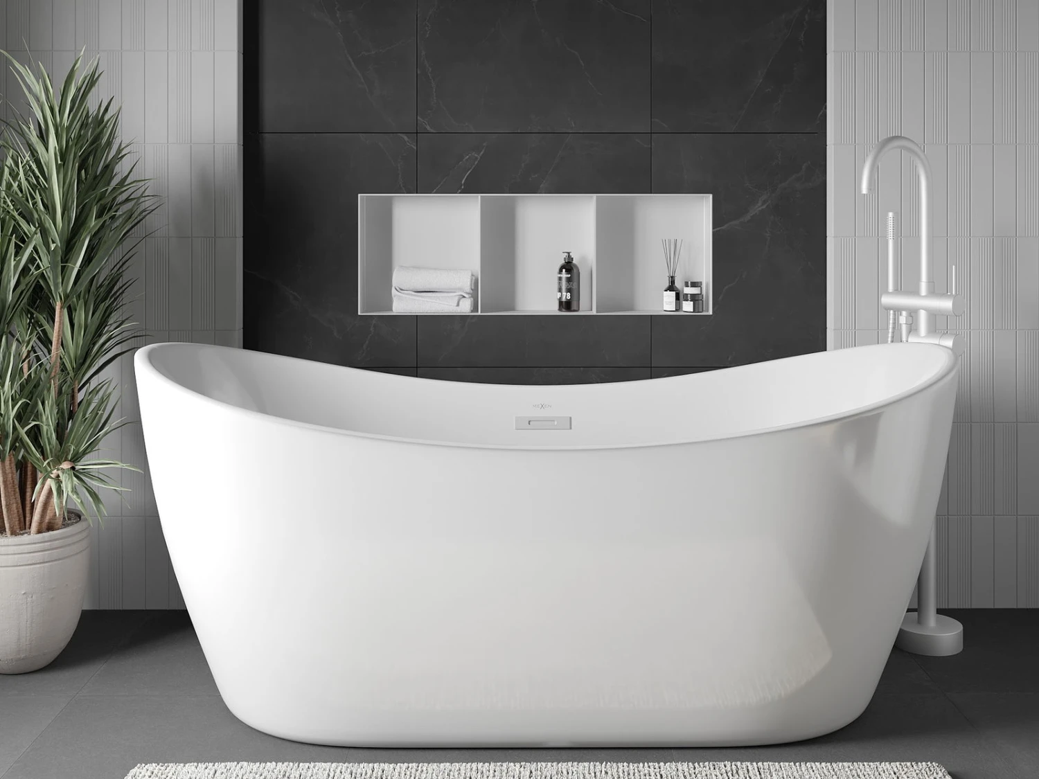 Mexen X-Wall-NR Półka Wnękowa Bez Kołnierza Z Półką 90 X 30 Cm, Biała - 1921903010S 2 Mexen X-Wall-NR Półka Wnękowa Bez Kołnierza Z Półką 90 X 30 Cm, Biała - 1921903010S - obrazek 2