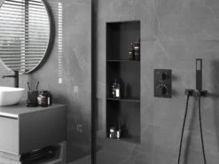 Mexen X-Wall-NR Półka Wnękowa Bez Kołnierza Z Półką 90 X 30 Cm, Czarna - 1971903010S -123Łazienka Sklep mexen x wall nr polka wnekowa bez kolnierza z polka 90 x 30 cm czarna 1971903010s 2