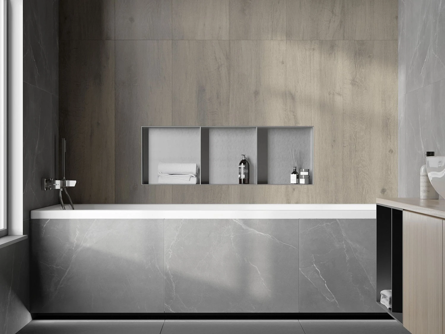 Mexen X-Wall-NR Półka Wnękowa Bez Kołnierza Z Półką 90 X 30 Cm, Inox - 1911903010S 6 Mexen X-Wall-NR Półka Wnękowa Bez Kołnierza Z Półką 90 X 30 Cm, Inox - 1911903010S - obrazek 6