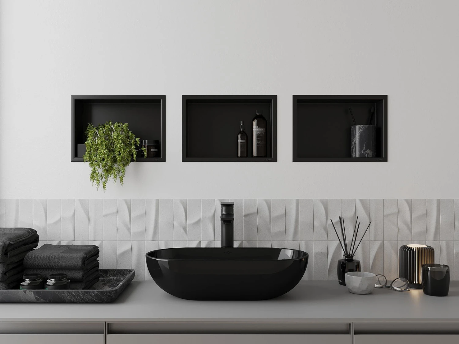 Mexen X-Wall-R Półka Wnękowa Z Kołnierzem 30 X 20 Cm, Czarna - 1970302010 5 Mexen X-Wall-R Półka Wnękowa Z Kołnierzem 30 X 20 Cm, Czarna - 1970302010 - obrazek 5