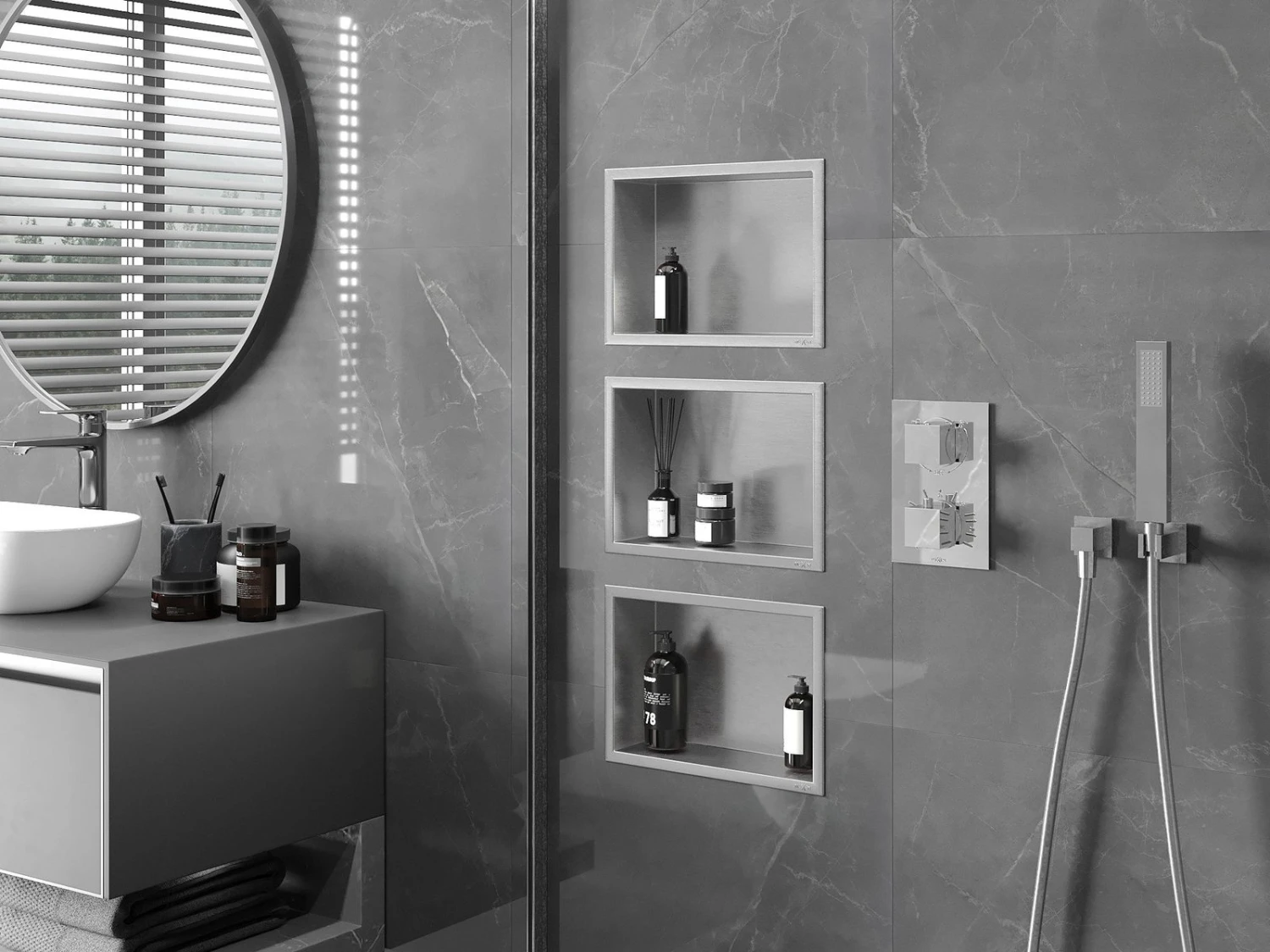 Mexen X-Wall-R Półka Wnękowa Z Kołnierzem 30 X 20 Cm, Inox - 1910302010 3 Mexen X-Wall-R Półka Wnękowa Z Kołnierzem 30 X 20 Cm, Inox - 1910302010 - obrazek 3