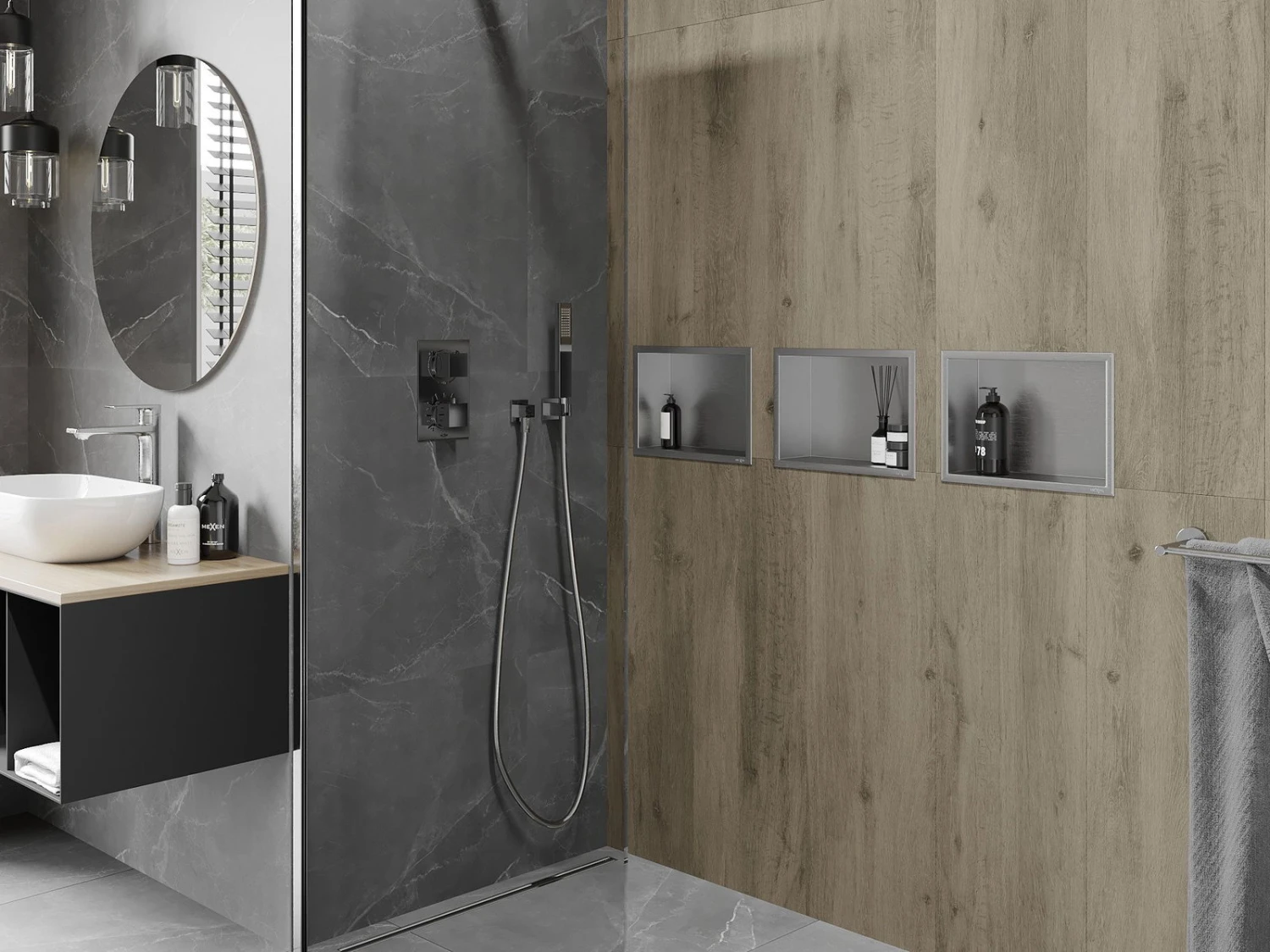 Mexen X-Wall-R Półka Wnękowa Z Kołnierzem 30 X 20 Cm, Inox - 1910302010 4 Mexen X-Wall-R Półka Wnękowa Z Kołnierzem 30 X 20 Cm, Inox - 1910302010 - obrazek 4