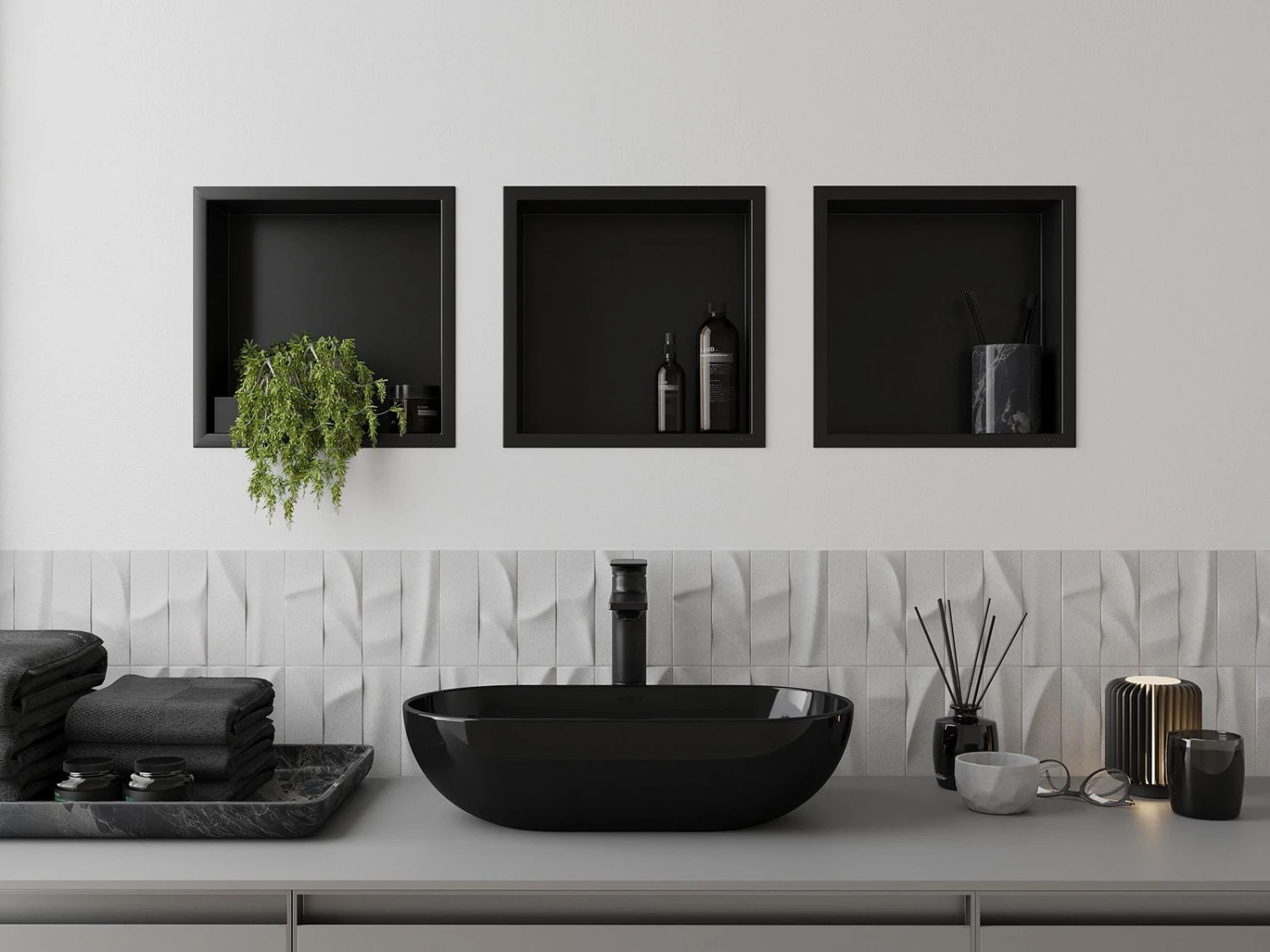 Mexen X-Wall-R Półka Wnękowa Z Kołnierzem 30 X 30 Cm, Czarna - 1970303010 5 Mexen X-Wall-R Półka Wnękowa Z Kołnierzem 30 X 30 Cm, Czarna - 1970303010 - obrazek 5