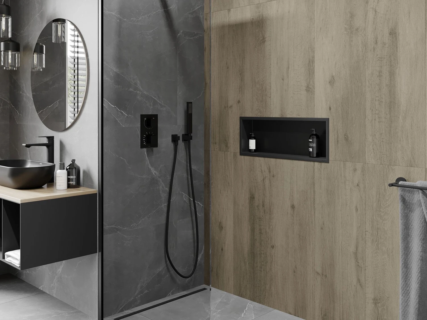 Mexen X-Wall-R Półka Wnękowa Z Kołnierzem 60 X 20 Cm, Czarna - 1970602010 3 Mexen X-Wall-R Półka Wnękowa Z Kołnierzem 60 X 20 Cm, Czarna - 1970602010 - obrazek 3