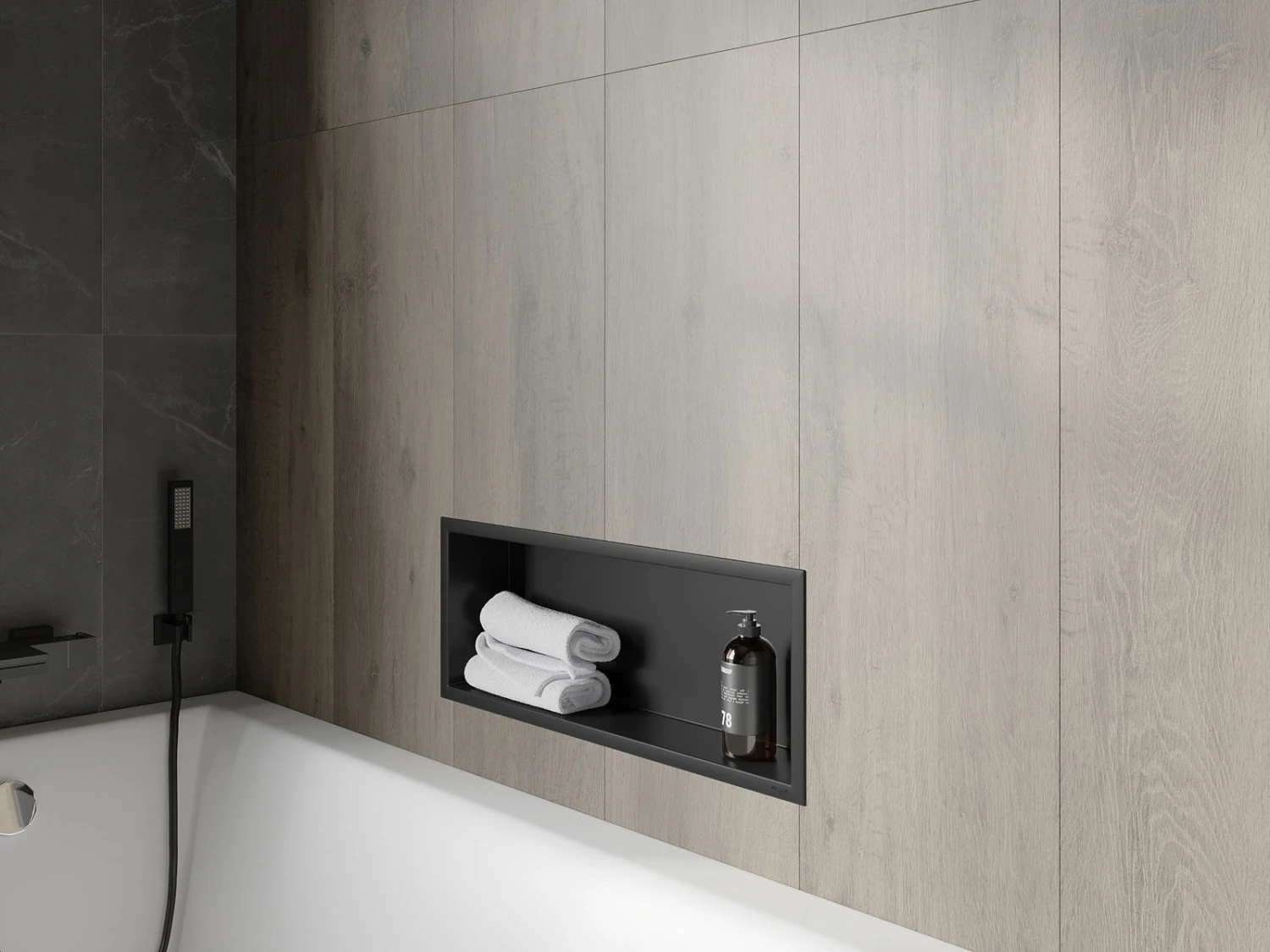 Mexen X-Wall-R Półka Wnękowa Z Kołnierzem 60 X 20 Cm, Czarna - 1970602010 6 Mexen X-Wall-R Półka Wnękowa Z Kołnierzem 60 X 20 Cm, Czarna - 1970602010 - obrazek 6