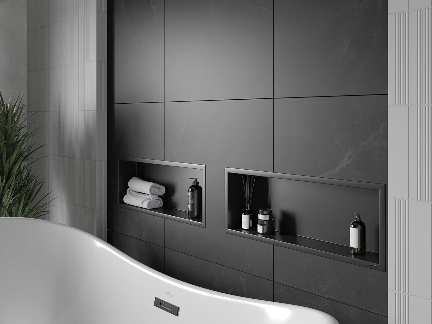 Mexen X-Wall-R Półka Wnękowa Z Kołnierzem 60 X 20 Cm, Czarna - 1970602010 7 Mexen X-Wall-R Półka Wnękowa Z Kołnierzem 60 X 20 Cm, Czarna - 1970602010 - obrazek 7