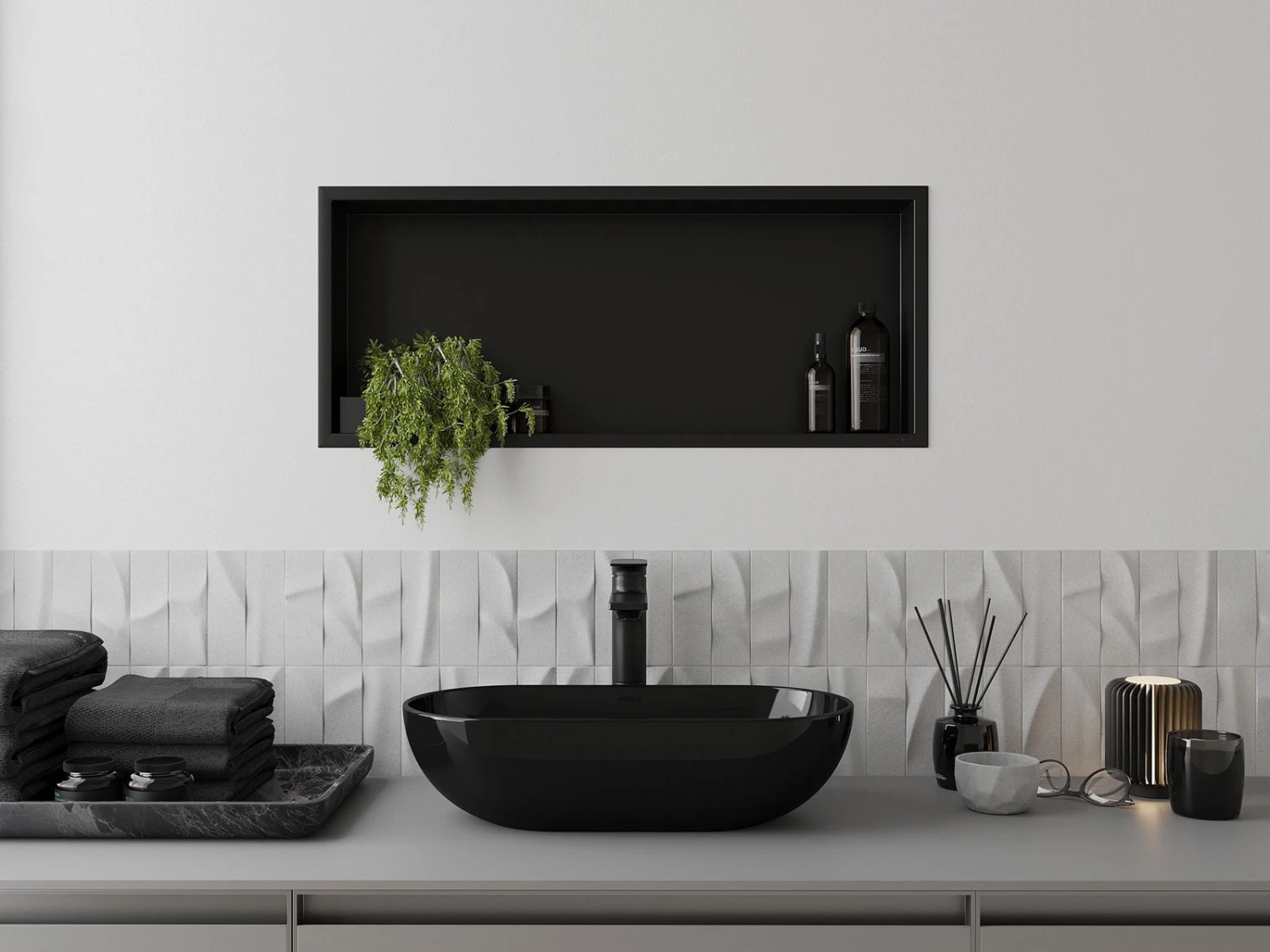 Mexen X-Wall-R Półka Wnękowa Z Kołnierzem 75 X 30 Cm, Czarna - 1970753010 4 Mexen X-Wall-R Półka Wnękowa Z Kołnierzem 75 X 30 Cm, Czarna - 1970753010 - obrazek 4