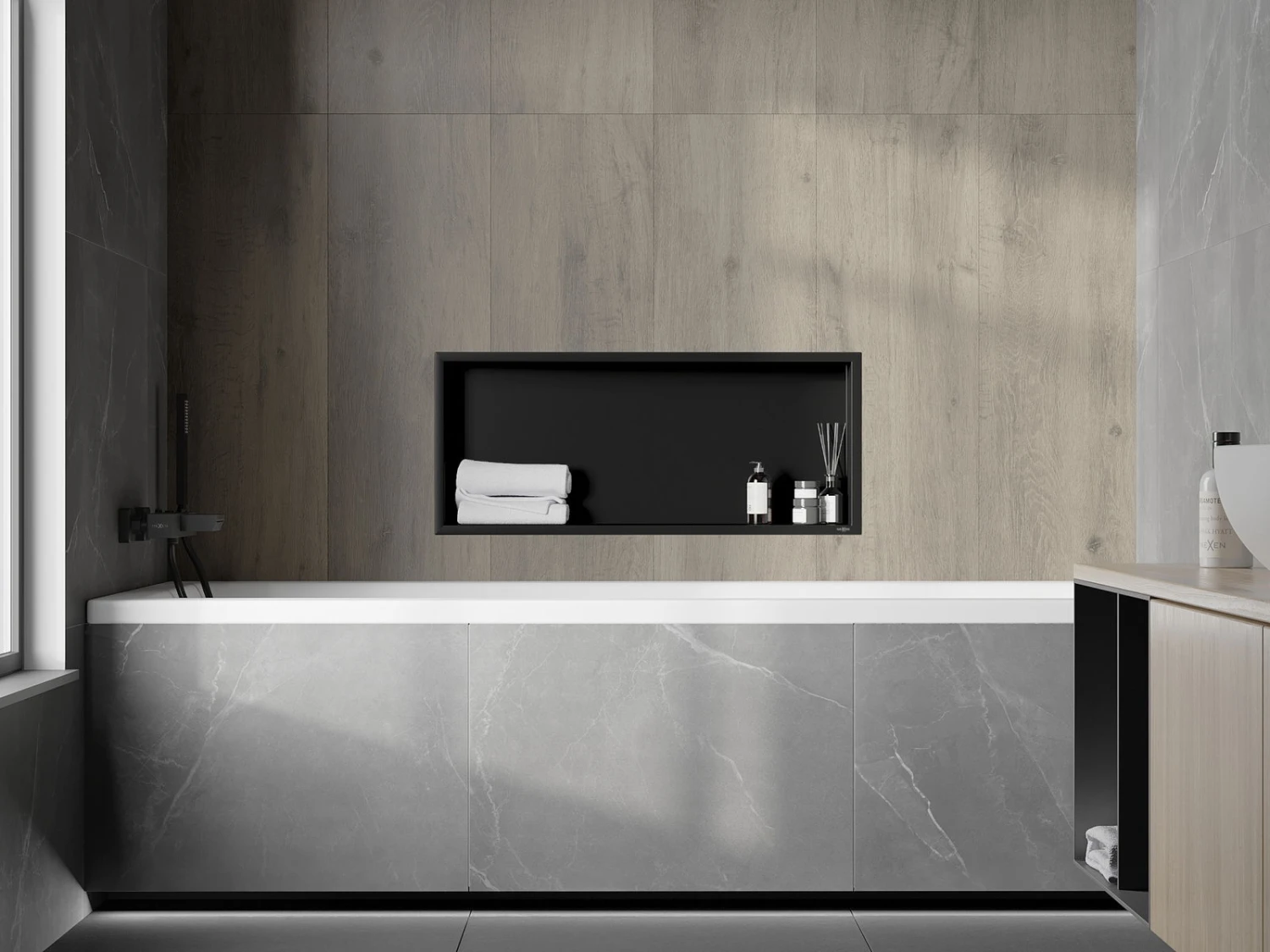 Mexen X-Wall-R Półka Wnękowa Z Kołnierzem 75 X 30 Cm, Czarna - 1970753010 5 Mexen X-Wall-R Półka Wnękowa Z Kołnierzem 75 X 30 Cm, Czarna - 1970753010 - obrazek 5