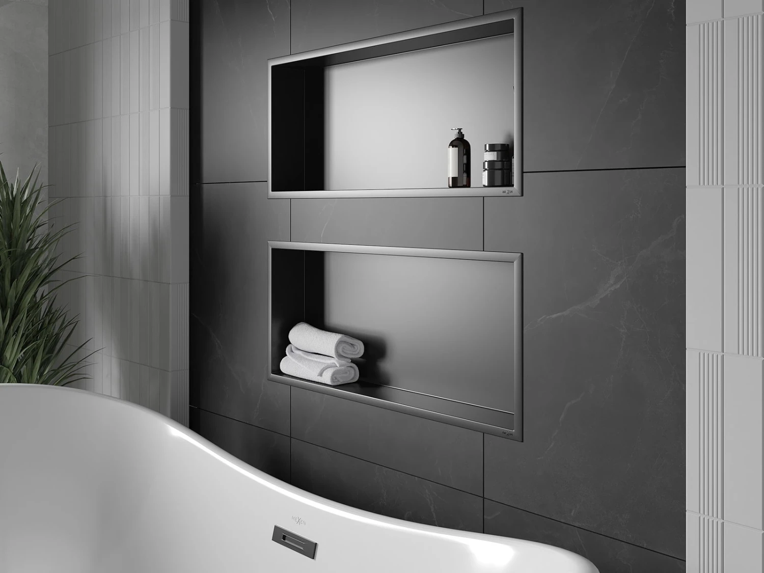 Mexen X-Wall-R Półka Wnękowa Z Kołnierzem 75 X 30 Cm, Czarna - 1970753010 7 Mexen X-Wall-R Półka Wnękowa Z Kołnierzem 75 X 30 Cm, Czarna - 1970753010 - obrazek 7