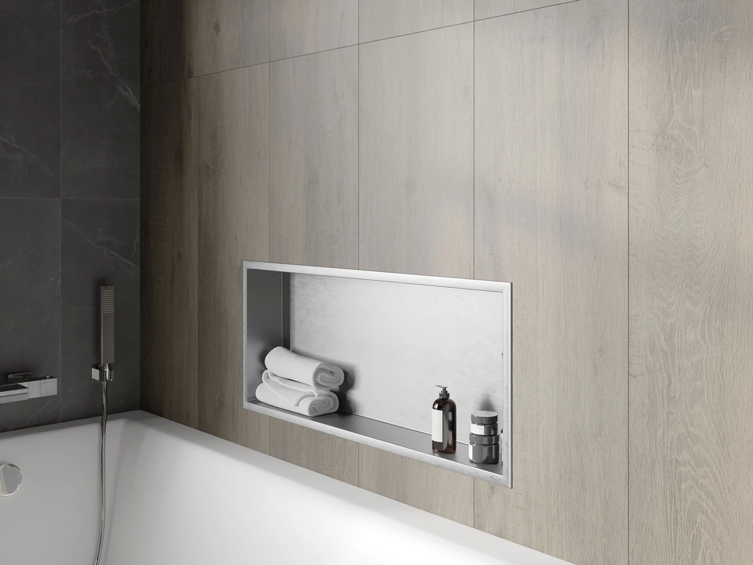 Mexen X-Wall-R Półka Wnękowa Z Kołnierzem 75 X 30 Cm, Inox - 1910753010 6 Mexen X-Wall-R Półka Wnękowa Z Kołnierzem 75 X 30 Cm, Inox - 1910753010 - obrazek 6