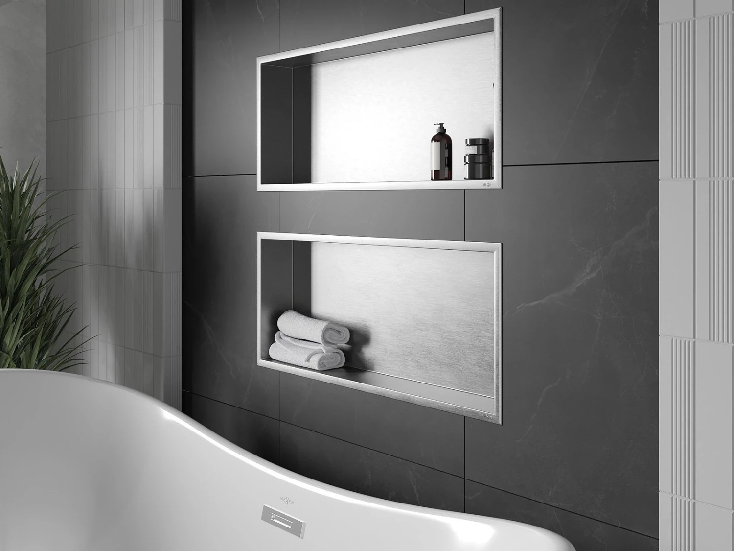 Mexen X-Wall-R Półka Wnękowa Z Kołnierzem 75 X 30 Cm, Inox - 1910753010 7 Mexen X-Wall-R Półka Wnękowa Z Kołnierzem 75 X 30 Cm, Inox - 1910753010 - obrazek 7