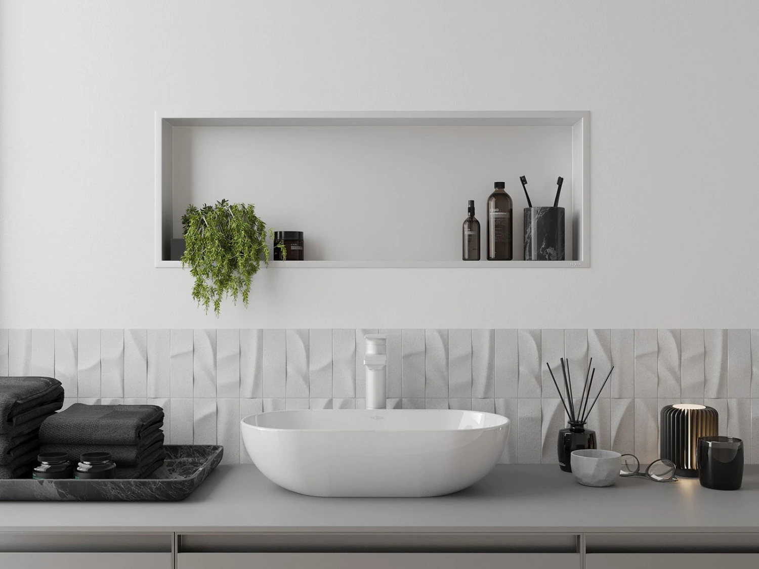 Mexen X-Wall-R Półka Wnękowa Z Kołnierzem 90 X 30 Cm, Biała - 1920903010 4 Mexen X-Wall-R Półka Wnękowa Z Kołnierzem 90 X 30 Cm, Biała - 1920903010 - obrazek 4