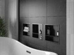 Mexen X-Wall-R Półka Wnękowa Z Kołnierzem I Półką 30 X 30 Cm, Czarna - 1970303010S