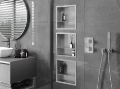 Mexen X-Wall-R Półka Wnękowa Z Kołnierzem I Półką 30 X 30 Cm, Inox - 1910303010S -123Łazienka Sklep mexen x wall r polka wnekowa z kolnierzem i polka 30 x 30 cm inox 1910303010s 2