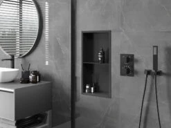 Mexen X-Wall-R Półka Wnękowa Z Kołnierzem I Półką 60 X 30 Cm, Czarna - 1970603010S -123Łazienka Sklep mexen x wall r polka wnekowa z kolnierzem i polka 60 x 30 cm czarna 1970603010s 2