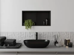 Mexen X-Wall-R Półka Wnękowa Z Kołnierzem I Półką 60 X 30 Cm, Czarna - 1970603010S -123Łazienka Sklep mexen x wall r polka wnekowa z kolnierzem i polka 60 x 30 cm czarna 1970603010s 4