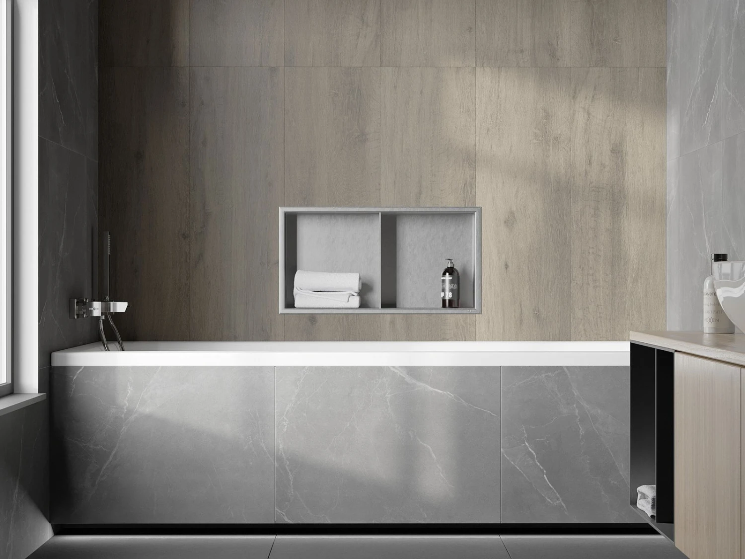 Mexen X-Wall-R Półka Wnękowa Z Kołnierzem I Półką 60 X 30 Cm, Inox - 1910603010S 6 Mexen X-Wall-R Półka Wnękowa Z Kołnierzem I Półką 60 X 30 Cm, Inox - 1910603010S - obrazek 6