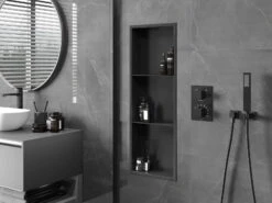 Mexen X-Wall-R Półka Wnękowa Z Kołnierzem I Półką 90 X 30 Cm, Czarna - 1970903010S -123Łazienka Sklep mexen x wall r polka wnekowa z kolnierzem i polka 90 x 30 cm czarna 1970903010s 2