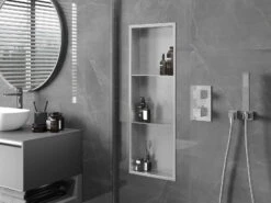 Mexen X-Wall-R Półka Wnękowa Z Kołnierzem I Półką 90 X 30 Cm, Inox - 1910903010S -123Łazienka Sklep mexen x wall r polka wnekowa z kolnierzem i polka 90 x 30 cm inox 1910903010s 3