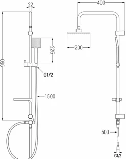 Mexen X45 Kolumna Prysznicowa, Czarna - 798454591-70