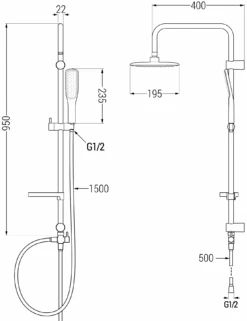 Mexen X49 Kolumna Prysznicowa, Czarna/złota - 798494991-75